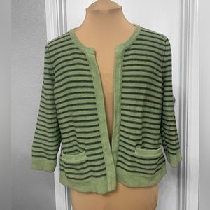 Liz Claiborne Green and Black Cardigan - Women size petite large